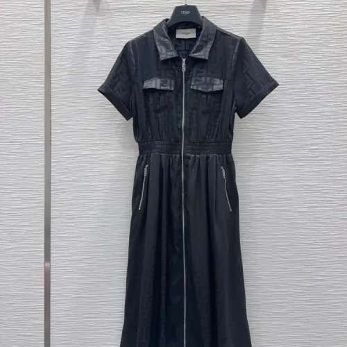 Wholesale Fendi Dresses Short Sleeved For Women #1472469 $80.00 USD, Wholesale Quality Replica Fendi Dresses