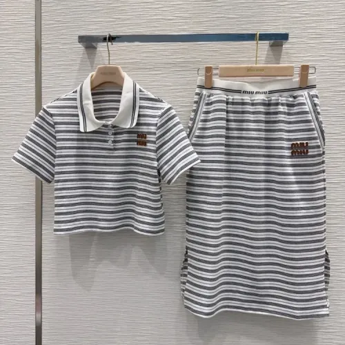 Wholesale MIU MIU Tracksuits Short Sleeved For Women #1472631 $80.00 USD, Wholesale Quality Replica MIU MIU Tracksuits