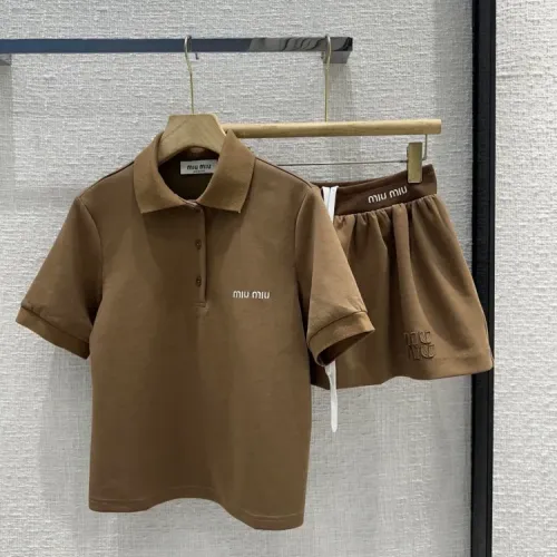 Wholesale MIU MIU Tracksuits Short Sleeved For Women #1472634 $80.00 USD, Wholesale Quality Replica MIU MIU Tracksuits