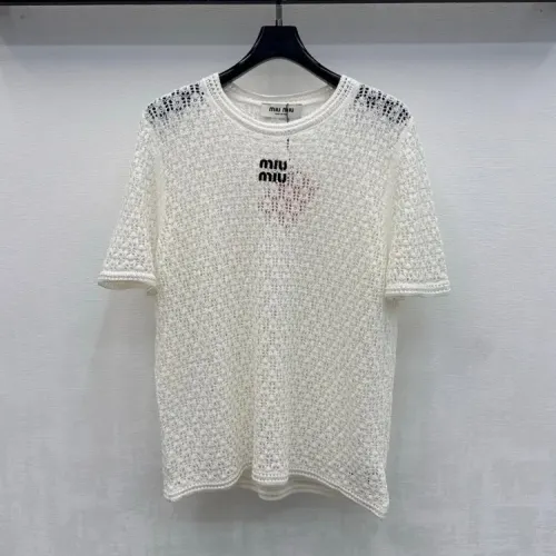 Wholesale MIU MIU T-Shirts Short Sleeved For Women #1472703 $96.00 USD, Wholesale Quality Replica MIU MIU T-Shirts