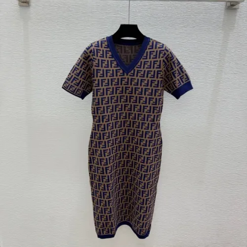 Wholesale Fendi Dresses Short Sleeved For Women #1472810 $88.00 USD, Wholesale Quality Replica Fendi Dresses