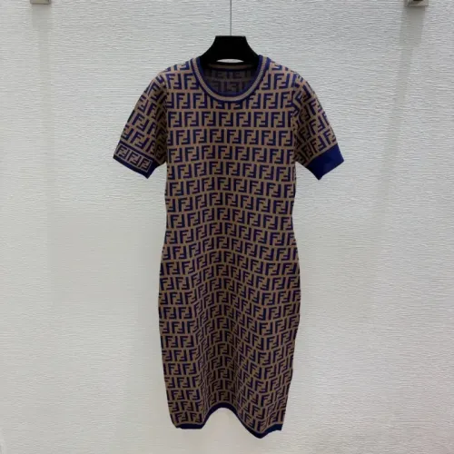 Wholesale Fendi Dresses Short Sleeved For Women #1472811 $88.00 USD, Wholesale Quality Replica Fendi Dresses