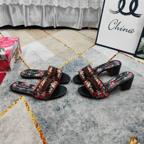 Replica Dolce & Gabbana D&G Slippers For Women #1472829 $125.00 USD for Wholesale