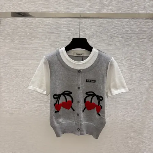 Wholesale MIU MIU T-Shirts Short Sleeved For Women #1472866 $82.00 USD, Wholesale Quality Replica MIU MIU T-Shirts