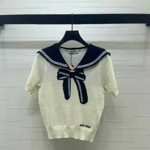 Wholesale MIU MIU T-Shirts Short Sleeved For Women #1472874 $85.00 USD, Wholesale Quality Replica MIU MIU T-Shirts