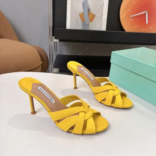Replica AQUAZZURA Slippers For Women #1473028 $88.00 USD for Wholesale