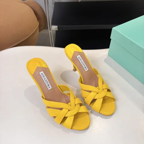Replica AQUAZZURA Slippers For Women #1473028 $88.00 USD for Wholesale