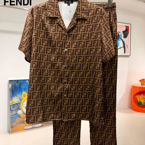 Wholesale Fendi Tracksuits Short Sleeved For Men #1473658 $85.00 USD, Wholesale Quality Replica Fendi Tracksuits