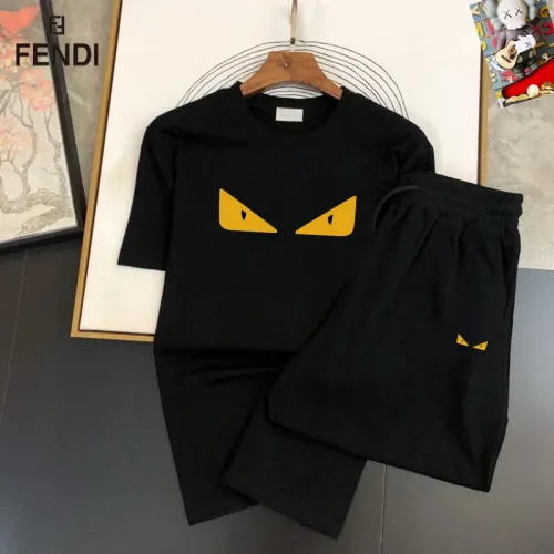 Wholesale Fendi Tracksuits Short Sleeved For Men #1473933 $48.00 USD, Wholesale Quality Replica Fendi Tracksuits