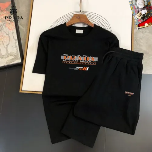Wholesale Prada Tracksuits Short Sleeved For Men #1473937 $48.00 USD, Wholesale Quality Replica Prada Tracksuits