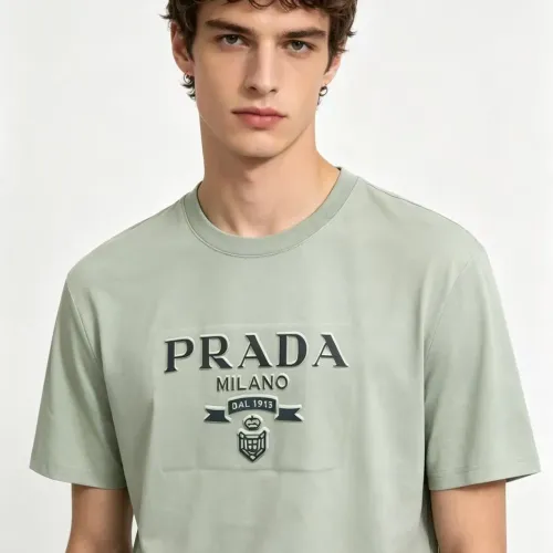 Wholesale Prada T-Shirts Short Sleeved For Men #1475110 $32.00 USD, Wholesale Quality Replica Prada T-Shirts