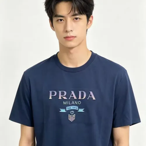 Wholesale Prada T-Shirts Short Sleeved For Men #1475111 $32.00 USD, Wholesale Quality Replica Prada T-Shirts
