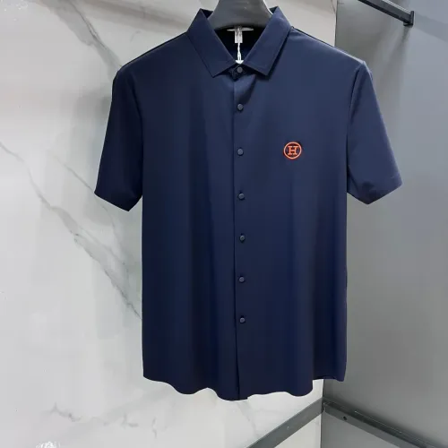 Wholesale Hermes Shirts Short Sleeved For Men #1476006 $76.00 USD, Wholesale Quality Replica Hermes Shirts