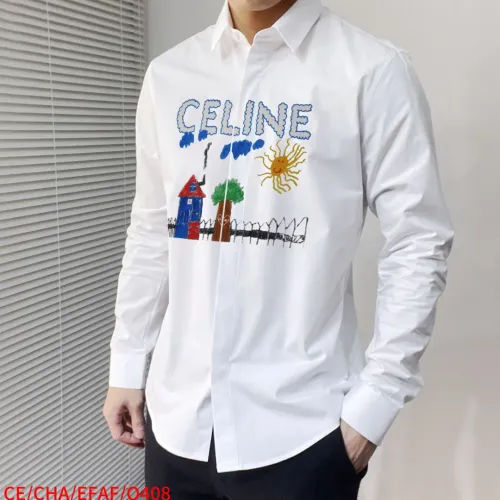 Replica Celine Shirts Long Sleeved For Men #1477295 $92.00 USD for Wholesale