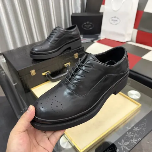 Wholesale Prada Leather Shoes For Men #1480507 $115.00 USD, Wholesale Quality Replica Prada Leather Shoes