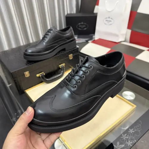 Wholesale Prada Leather Shoes For Men #1480509 $115.00 USD, Wholesale Quality Replica Prada Leather Shoes