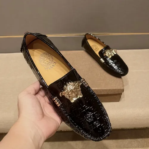 Wholesale Versace Leather Shoes For Men #1480561 $76.00 USD, Wholesale Quality Replica Versace Leather Shoes
