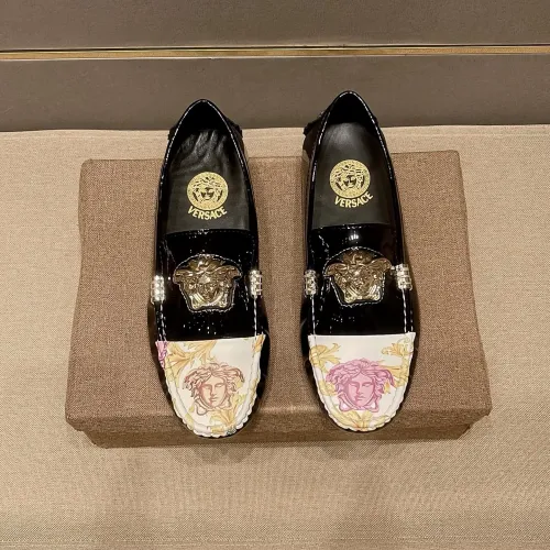 Wholesale Versace Leather Shoes For Men #1480562 $76.00 USD, Wholesale Quality Replica Versace Leather Shoes