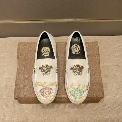 Wholesale Versace Leather Shoes For Men #1480565 $80.00 USD, Wholesale Quality Replica Versace Leather Shoes