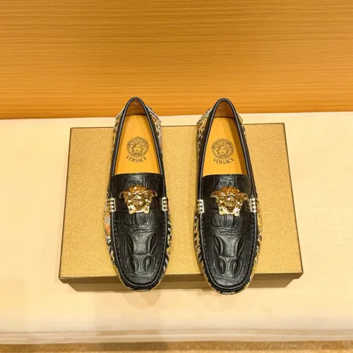 Wholesale Versace Leather Shoes For Men #1480569 $76.00 USD, Wholesale Quality Replica Versace Leather Shoes