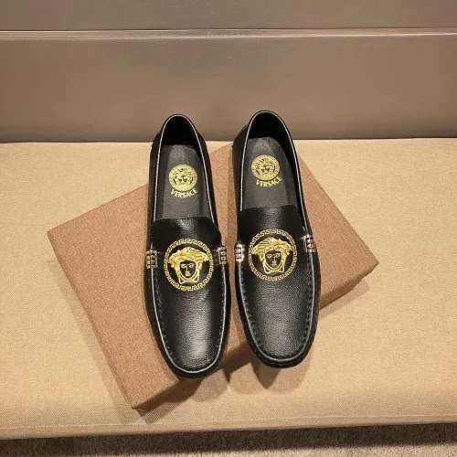 Wholesale Versace Leather Shoes For Men #1480571 $80.00 USD, Wholesale Quality Replica Versace Leather Shoes