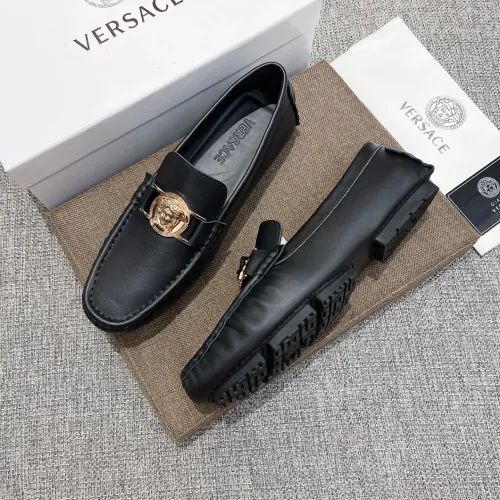 Wholesale Versace Leather Shoes For Men #1480855 $85.00 USD, Wholesale Quality Replica Versace Leather Shoes