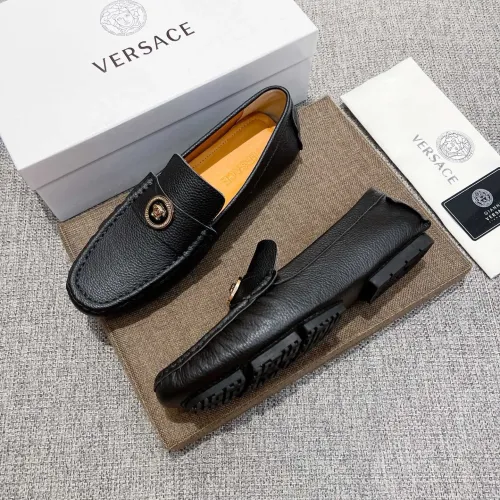 Wholesale Versace Leather Shoes For Men #1480856 $85.00 USD, Wholesale Quality Replica Versace Leather Shoes