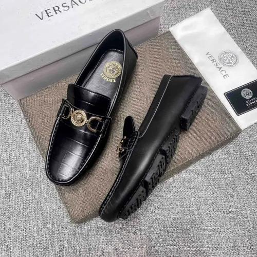 Wholesale Versace Leather Shoes For Men #1480857 $85.00 USD, Wholesale Quality Replica Versace Leather Shoes