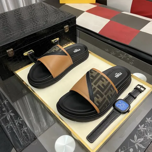 Wholesale Fendi Slippers For Men #1481154 $60.00 USD, Wholesale Quality Replica Fendi Slippers