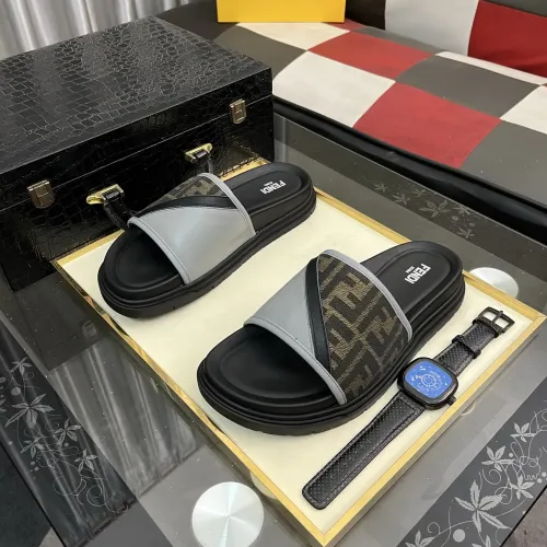Wholesale Fendi Slippers For Men #1481156 $60.00 USD, Wholesale Quality Replica Fendi Slippers