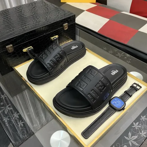 Wholesale Fendi Slippers For Men #1481158 $60.00 USD, Wholesale Quality Replica Fendi Slippers