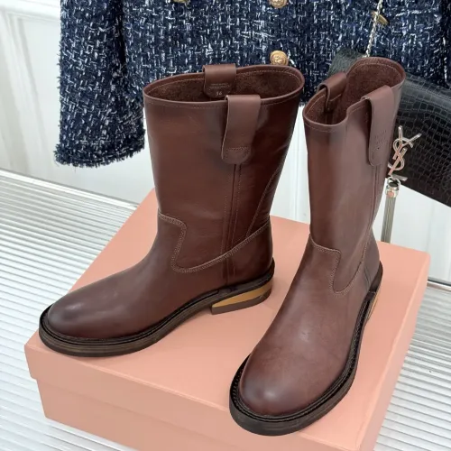 Replica MIU MIU Boots For Women #1481827 $155.00 USD for Wholesale