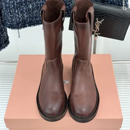 Replica MIU MIU Boots For Women #1481827 $155.00 USD for Wholesale