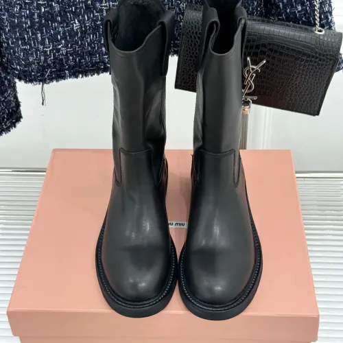 Replica MIU MIU Boots For Women #1481828 $155.00 USD for Wholesale