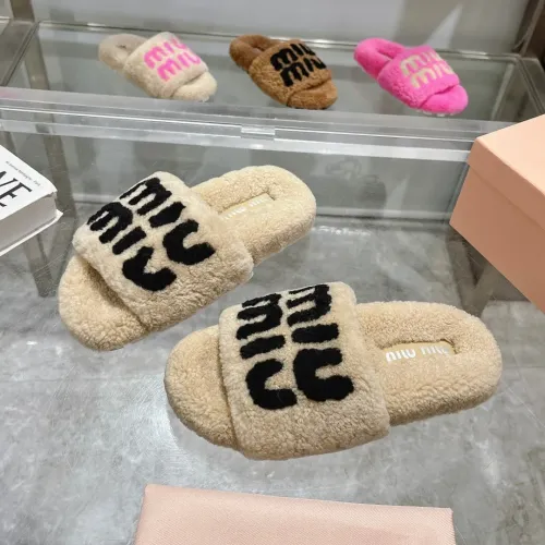 Replica MIU MIU Slippers For Women #1481850 $92.00 USD for Wholesale