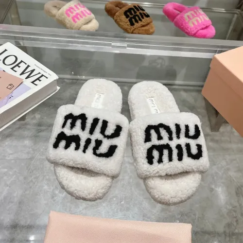 Replica MIU MIU Slippers For Women #1481853 $92.00 USD for Wholesale