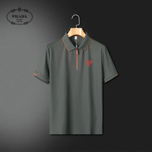 Wholesale Prada T-Shirts Short Sleeved For Men #1484028 $42.00 USD, Wholesale Quality Replica Prada T-Shirts