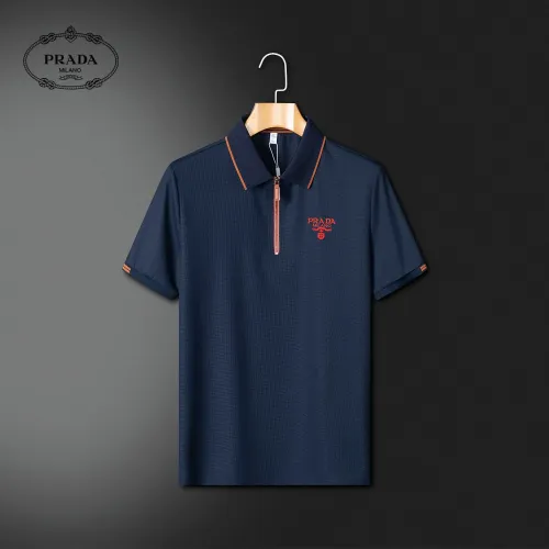 Wholesale Prada T-Shirts Short Sleeved For Men #1484029 $42.00 USD, Wholesale Quality Replica Prada T-Shirts