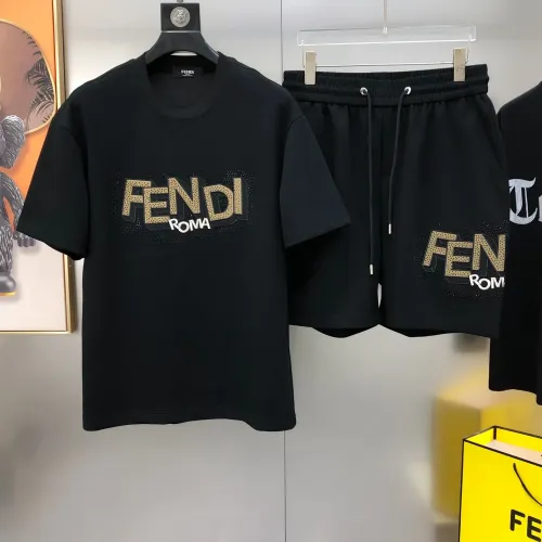 Wholesale Fendi Tracksuits Short Sleeved For Men #1484715 $88.00 USD, Wholesale Quality Replica Fendi Tracksuits