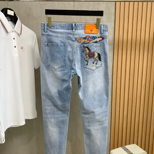Replica Hermes Jeans For Men #1484739 $92.00 USD for Wholesale