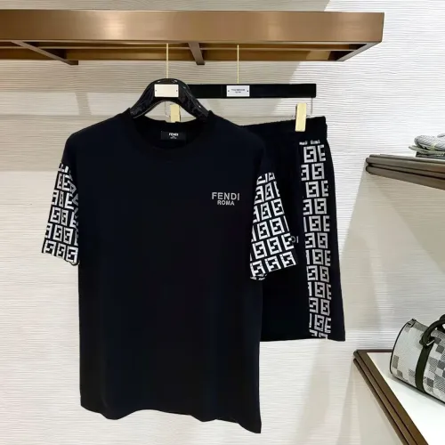 Wholesale Fendi Tracksuits Short Sleeved For Men #1484932 $112.00 USD, Wholesale Quality Replica Fendi Tracksuits